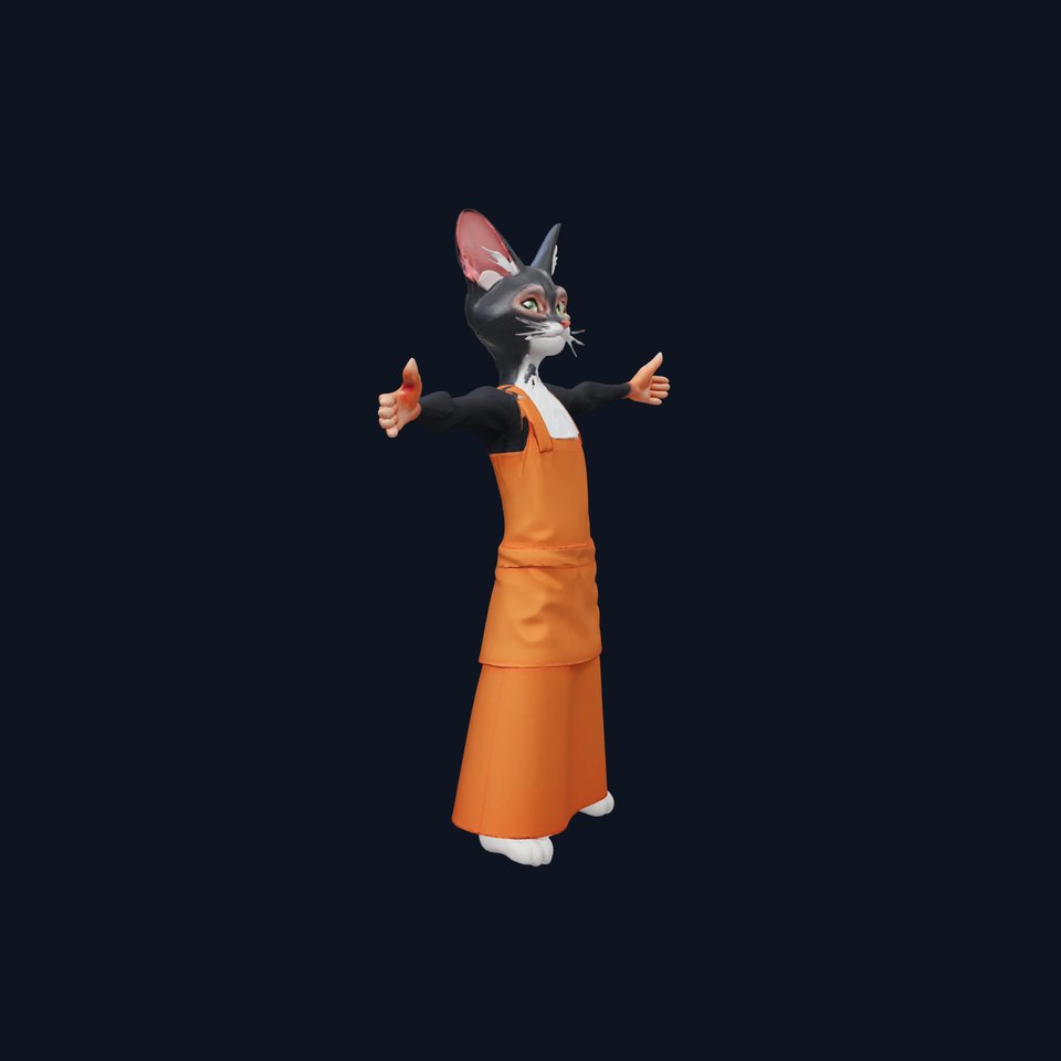 Feline Chef Apron model pack